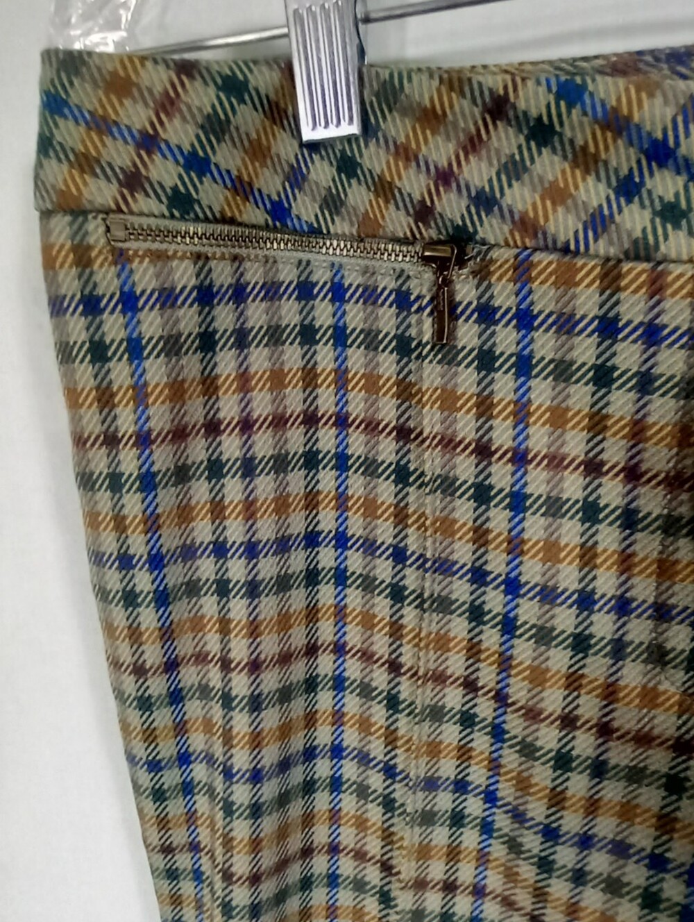 J.McLaughlin Yara Olive Green Plaid Pleated Ankle Pant Size 10 - Picture 5 of 6